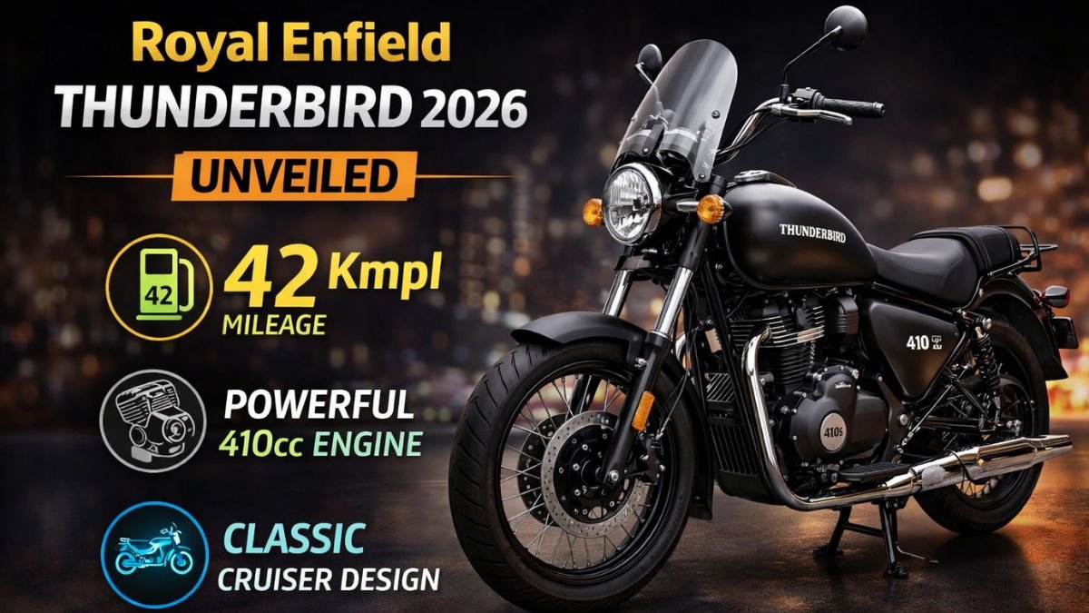 Royal Enfield Thunderbird 2026 Unveiled: 42 kmpl Mileage, Powerful 410cc Engine & Classic Cruiser Design